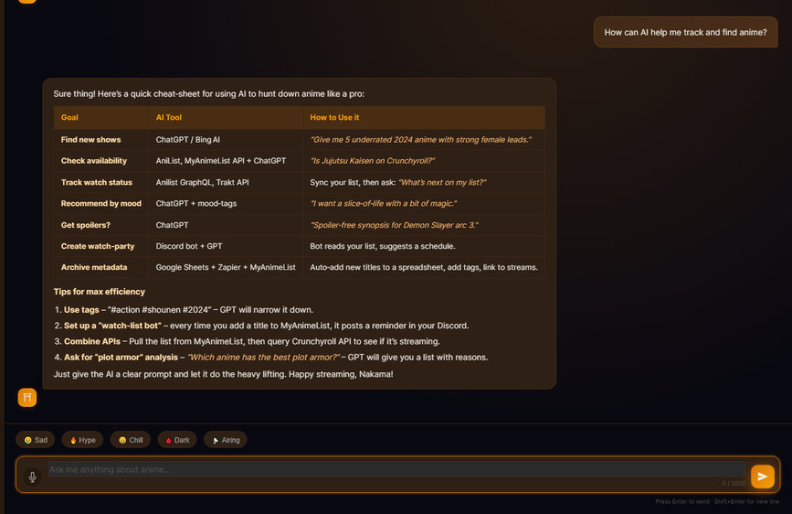 Otaku AI Character RP mode roleplaying a wandering swordmaster greeting the user at a dojo